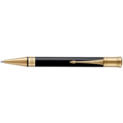 Parker Duofold Ballpoint Pen | Klassiek zwart with Goud Trim | Gemiddeld Point Zwart Inkt Refill | Premium Gift Box
