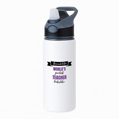 Hacebo® - Greatest teacher looks like waterfles met rietje zwart - Leraar - beste leraar - school - verjaardagscadeau - afscheidscadeau - kado - gift - geschenk - water fles - 650ML