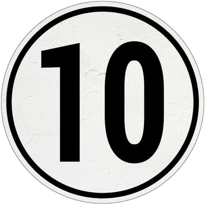 Tempo 10 bord | Sign Again materiaal | 10 cm