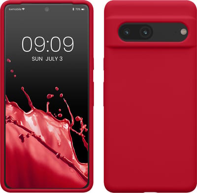 kwmobile telefoonhoesje geschikt voor Google Pixel 7 - Hoesje met siliconen coating - Smartphone case in kersrood