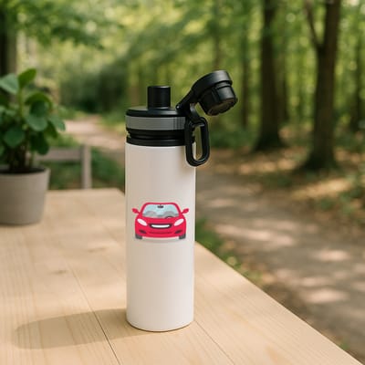 Hacebo® - Auto's waterfles met draaidop grijs - Auto - Autoliefhebbers - autosport - motorsport - water fles - 850ML