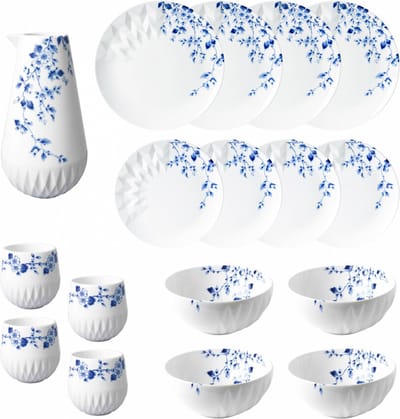 Heinen Delfts Blauw | Blauw Vouw serviesset | 5-delig | 4 pers.