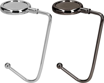 kwmobile 2x tassenhaken voor tafel - Set van draagbare tashangers - Tassenhangers voor tafel of kast - In zwart / zilver