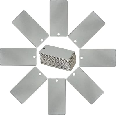 RVS Graveerbare Rechthoekige Tags - 25 Stuks