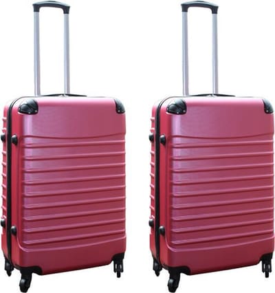 Travelerz kofferset 2 delige ABS groot - met cijferslot - 69 liter - roze