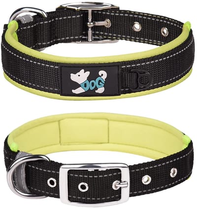 Dailygoods- Hondenhalsband Zacht Neopreen - Verstelbaar - Reflecterend - Nylon - Voor Grote Honden - Maat Medium 38-48cm - Halsband