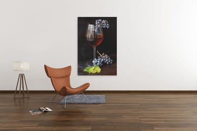 Canvas Schilderij - Rode Wijn - Eten - Drinken - Wanddecoratie - 120x80x2 cm
