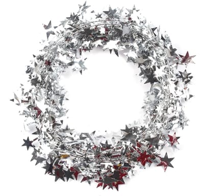 Dailygoods- Lamettaslinger 7,5 m - Kerstdecoratie - Hangdecoratie - Tafeldecoratie - Sterren - Duurzaam PET-materiaal - Kerstversiering