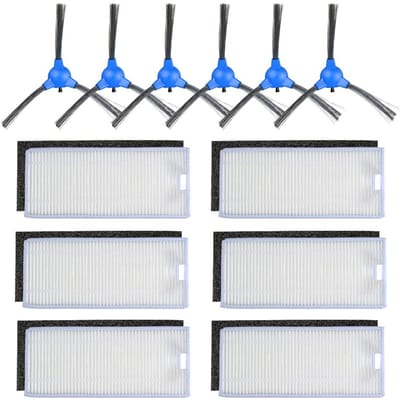 Pakket van 12 vervangende accessoiressets voor Eufy RoboVac 11S / Pack of 12 grijs/blauw