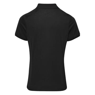 Premier Dames/dames Coolchecker korte mouw Pique Polo T-Shirt (Zwart)
