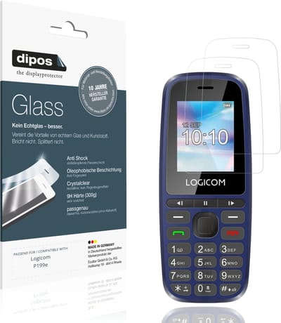 dipos – 2x Pantserfolie geschikt voor Logicom P199e | 9H Screenprotector