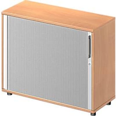 Schäfer Shop Genius Roldeurkast met dwarse roldeur TETRIS WOOD, 2 ordnerhoogten, B 1000 mm, hoogte incl. glijders, beukenpatroon