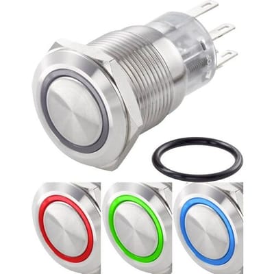 TRU COMPONENTS TC-7494632 TC-LAS1-AGQ-11ZE/42RGB/ Vandalismebestendige drukschakelaar 250 V/AC 3 A 1x uit/aan Continu Rood, Groen, Blauw, RGB IP65 1