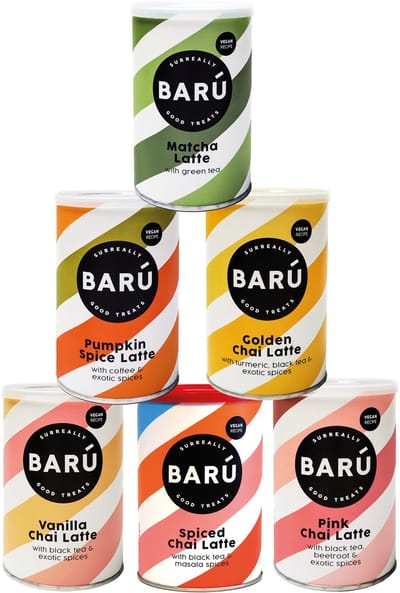 BARÚ Latte Bundel - Spiced Chai, Vanilla Chai, Pink Chai, Golden Chai, Matcha, Pumpkin Spice - 6 x 250g - 96 porties
