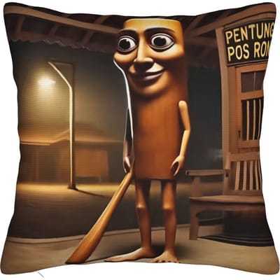 Tung Tung Sahur Vierkant Kussensloop Italiaans Hersenkronkel Meme Kussenhoes Custom Decoratieve Sierkussenhoes voor Huis 18 40x40cm black