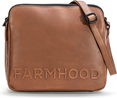 Farmhood Leren Schoudertas Nashville Crossbody Bag Mid Brown Bruine