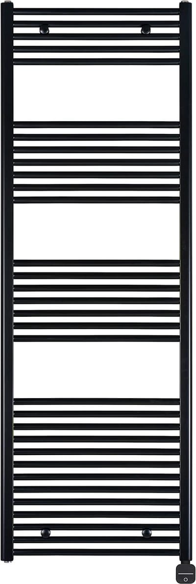 SnelShoppen - Elektrische Badkamerradiator 1775hx600b - Zwart - Met Timerfunctie - Handdoekradiator - Badverwarming - Handdoekverwarming voor Badkamer