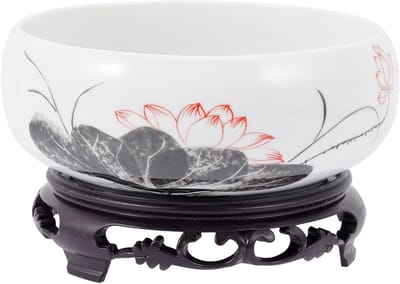 Keramische Bonsai Plant Bowl met Onderstel - Decoratieve Pot voor Binnenplanten en Waterlelies, Ideaal voor Bonsai en Groene Planten