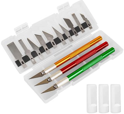 Dailygoods - Knutselmessenset met 3 Stuks Precisie Snijmessen en 10 Reserve Messen