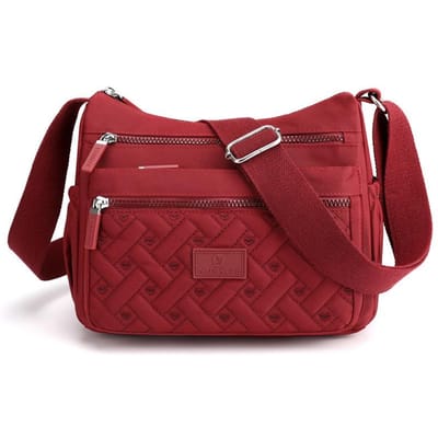 Schoudertas met meerdere compartimenten voor dames Creatieve diamanten borduurgaren Messenger Bag Waterafstotende nylon tas met grote capaciteit one size brown