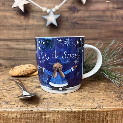 Alex Clark Kerst Mok Let It Snow ~ Konijn