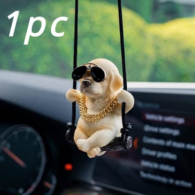 1 st Schattige Zwaaiende Labrador Golden Retriever Huisdier Hond Auto Achteruitkijkspiegel Hanger Auto Interieur Decoratief Item gray