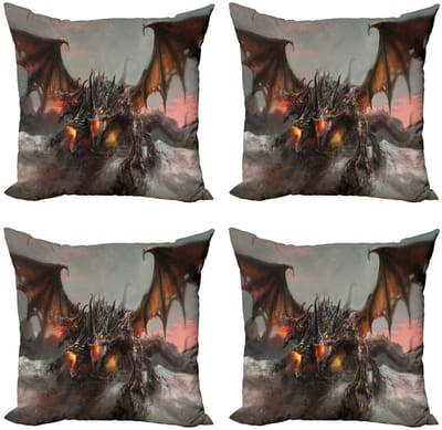 ABAKUHAUS Fantasy World kussenhoes – Set – 4x40 cm – dubbelzijdig