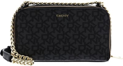 DKNY Schoudertas Avondtas Felicia Double Zip Crossbody BK Logo - BK Zwart Veelkleurig