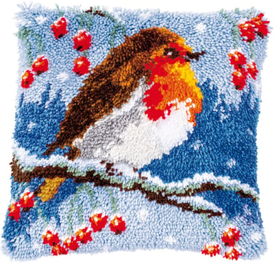 Vervaco - Knoopkussen kit - Roodborstje in de winter - PN-0186012 - Borduren - Borduurpakket - Borduurpakket volwassenen - Borduurpakket kind