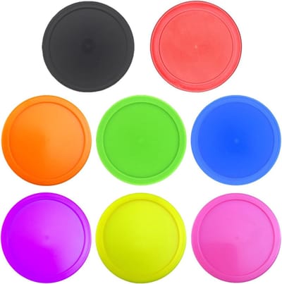 Hockeyschijven Set - Reservepucks - Airhockey Spel - Onbreekbaar ABS Materiaal - 8 Stuks - Veelkleurig
