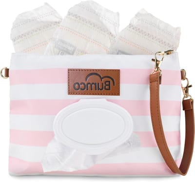 Luiertas Organizer - Reisdoekjeshouder Luiertas - Babyverzorging Onderweg - Luchtdichte Navulbare Doekjescontainer - 25 x 18 cm - Gestreept