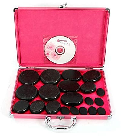 20-delige Hot Stone massagestenen set - ontspannende basalt stenen met verwarmingsbox voor spa en voetmassage