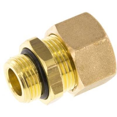 G 3/8'' Buitendraad x 14mm Messing Rechte Knelfitting met NBR Afdichting 89 Bar DIN EN 1254-2