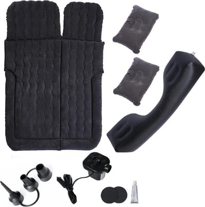 Mercadome® Autobed - Luchtbed - Auto luchtbed - Opblaasbaar - Reizen - Kamperen - Inclusief elektrische pomp - Inclusief draagtas - Zwart - 130x174x45cm