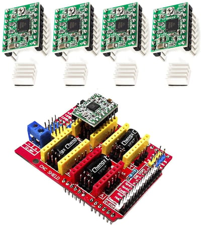 Dailygoods- Expansion Board CNC Schild V3 - 4 A4988 Drivers - Koellichaam - PWM-Spindel - Eindaanslagen - 12-36 V DC - CNC Shield