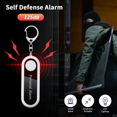 Persoonlijk Alarm - Zelfverdediging Sirene - Noodsituaties Aandacht - Met LED-licht - 125 dB - Wit