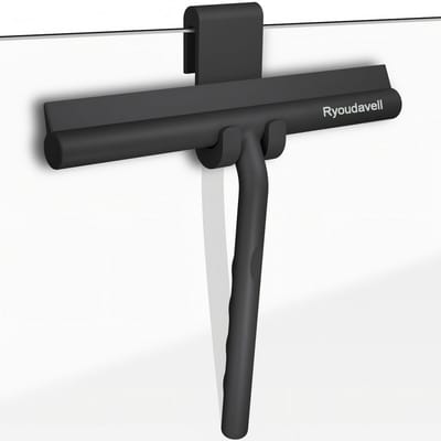 Ryoudavell - Raamwisser met ophanghaak - trekker douche - douchewisser - raamtrekker - douchetrekker - anti slip - douchewisser - Luxe Trekker Douche - Ophanghaak Zonder Boren - Zwart
