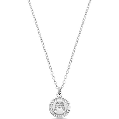 Luxenter Rhodium Plated Briljant Zirkonia Ketting - Alfabet