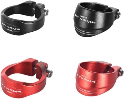 Fiets Zadelpenklem - Zadelpen Kraag - Fiets Zadel Verstellen - Quick Release - 31.8mm/34.9mm - Zwart Rood