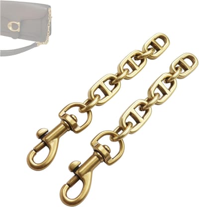 Portemonnee met verlengstuk - Verlengstuk voor tasketting - Vervangend accessoire voor tasverlenging - 2 stuks - 4,7 inch (ongeveer 11,2 cm) - Metalen kettingbandverlenging voor schoudertassen - Vintage goud
