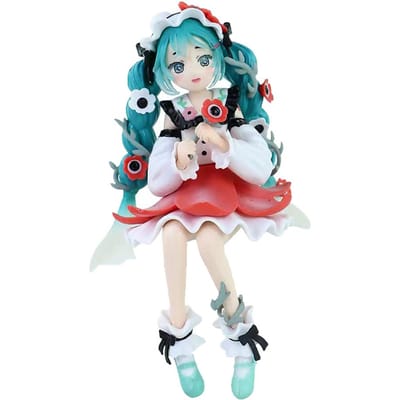 Op Voorraad FuRyu Hatsune Miku Noodle Stopper Bloemenfee Serie -Anemoon Versie- 14CM PVC Anime Actiefiguren Model Collectie Speelgoed white