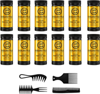 Gold Style Poeder Wax – Volume Poeder – Matte Finish – Sterke Hold – 12 x 20g + 4 Stylingkammen – Haarstyling Mannen