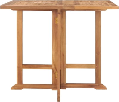 Opvouwbare tuintafel - Buiten eettafel - Buiten eten - Massief teakhout - 90x90x75 cm - Houtkleur