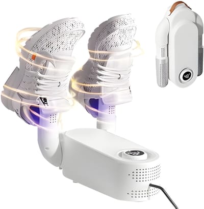 Elektrische schoenendroger met UV-desinfectie en ontgeuring - Draagbare schoenverwarmer met timer voor schoenen, laarzen, handschoenen, mutsen en sokken - Antibacteriële droger voor sportschoenen en skischoenen