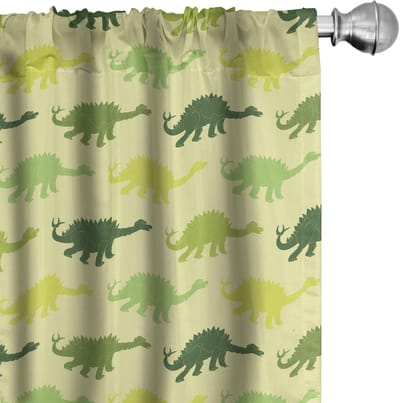 ABAKUHAUS Dino Gordijnen – 2x75x175 cm – Mikrofaser – Stegosaurus