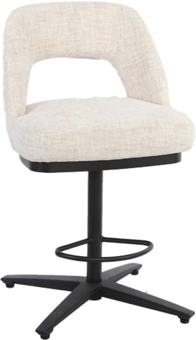 Tower Living Caldes Barstoel - fabric Ted 24 off-white (draaibaar)