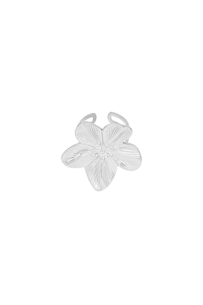 Statement ring bloem - Zilveren ring - One size ring - Verstelbaar - Stainless Steel (verkleurt niet!) - Nikkel vrij - Kerst sieraden - Kerst cadeau - Sinterklaas - Valentijn - Moederdag - Ring voor dames