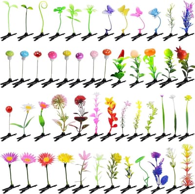 50x Decoratieve Haarspeldjes met Bladeren Bloemen en Insecten - Speelse Haaraccessoires voor Feestjes