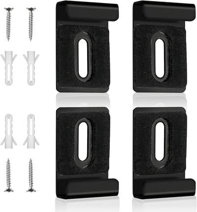 Spiegelhouders Set - Spiegelklemmen - Muur Bevestiging - Roestvrij Staal - 4 Stuks - Zwart