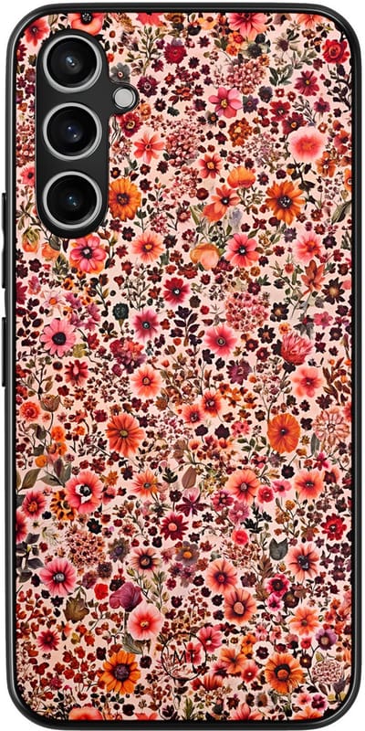 Hoesje geschikt voor Samsung Galaxy A34 - Vintage floral - TPU Hard Case Backcover - Roze - Mooie Telefoonhoesjes